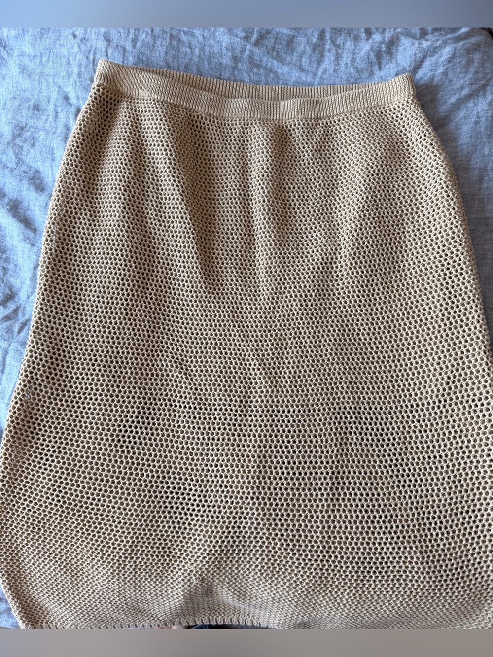 a new day Beige Knit Mesh Pencil Skirt